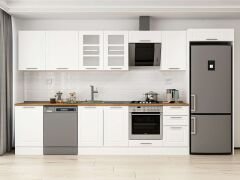 Alvinka 385X222 Cm Klasik Mebran Mutfak Dolabı Mb-E90S50S45-3 Mebran | Beyaz - Mdf