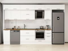 Alvinka 370X240 Cm Klasik Mebran Mutfak Dolabı Beyaz Beyaz Mb-E90S40S40-2