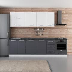 Minar 280 Cm Mutfak Dolabı Beyaz Antrasit 280-A6