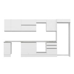 Alvinka 380X222 Cm High Gloss Mutfak Dolabı Mb-E80S40S60-2 High Gloss | Beyaz - Mdf