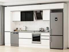 Alvinka 375X240 Cm High Gloss Mutfak Dolabı Mbb-E80B45S50-3 High Gloss | Beyaz - Mdf