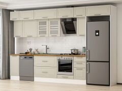 Alvinka 370X240 Cm Klasik Mebran Mutfak Dolabı Beyaz Beyaz Mb-E90S40S40-3