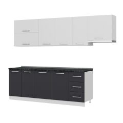 Minar 280 Cm Mutfak Dolabı Beyaz Antrasit 280-A7