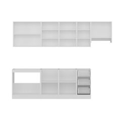 Minar 280 Cm Mutfak Dolabı Beyaz Antrasit 280-A7