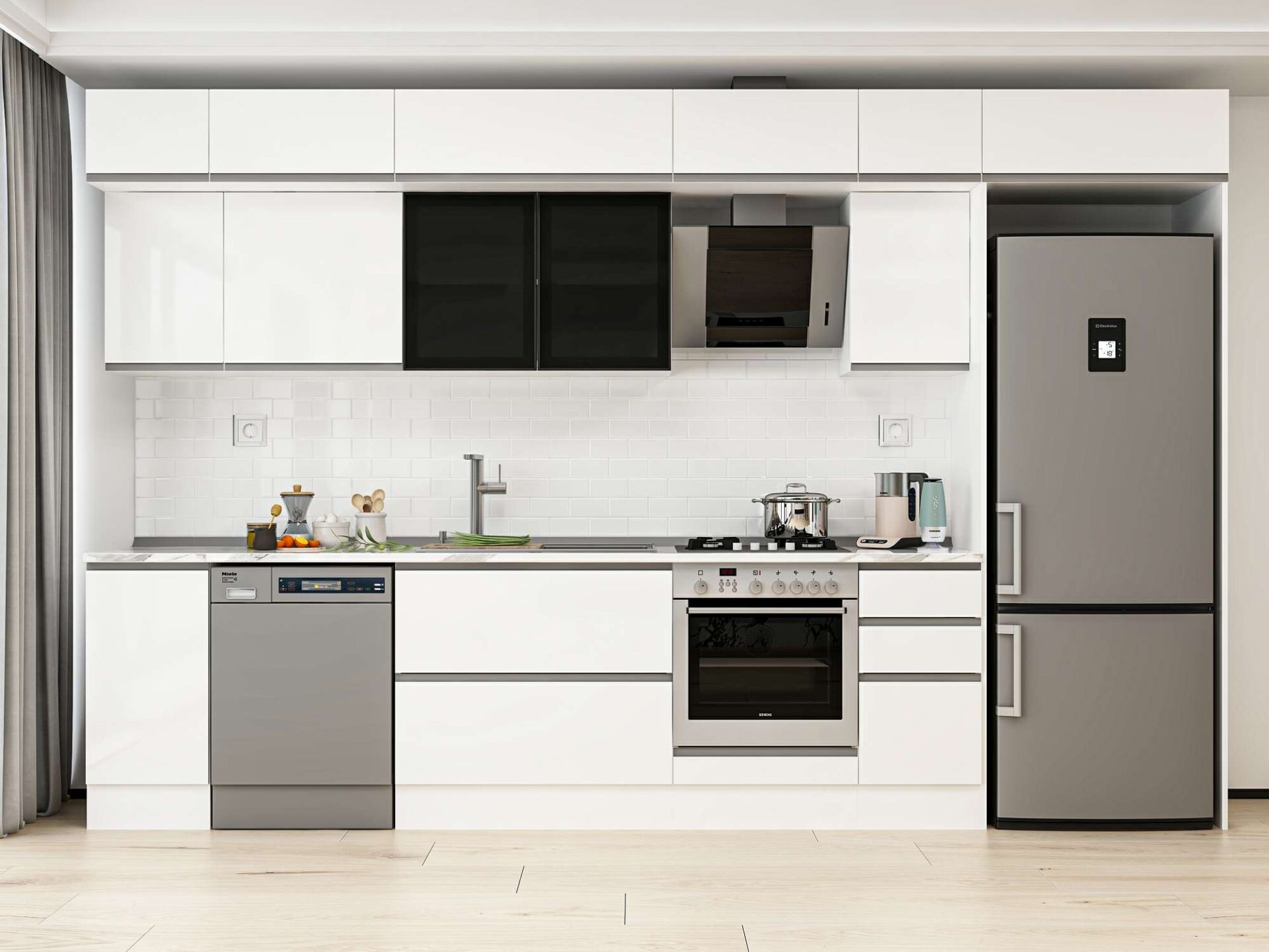 Alvinka 360X240 Cm High Gloss Mutfak Dolabı Mb-E80S40S40-3