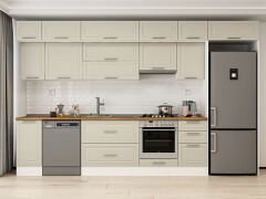 Alvinka 375X240 Cm Klasik Mebran Mutfak Dolabı Beyaz Beyaz Mb-E90S40S45-1