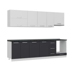 Minar 280 Cm Mutfak Dolabı Beyaz Antrasit 280-A8