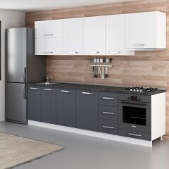 Minar 280 Cm Mutfak Dolabı Beyaz Antrasit 280-A8