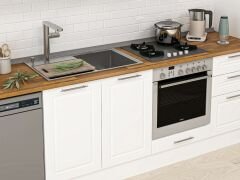 Alvinka 390X222 Cm Klasik Mebran Mutfak Dolabı Mb-E90S50S50-1 Mebran | Beyaz - Suntalam