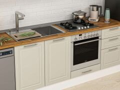 Alvinka 300X210 Cm Klasik Mebran Mutfak Dolabı Mb-E90B40S50-2 Mebran | Kumtaşı - Suntalam