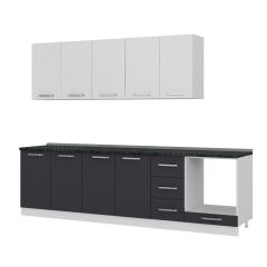 Minar 280 Cm Mutfak Dolabı Beyaz Antrasit 280-A9