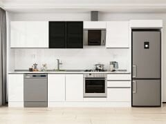 Alvinka 380X222 Cm High Gloss Mutfak Dolabı Mb-E80S40S60-3 High Gloss | Beyaz - Suntalam