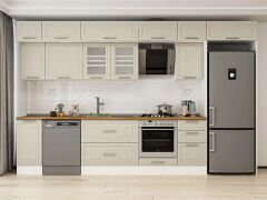 Alvinka 375X240 Cm Klasik Mebran Mutfak Dolabı Beyaz Beyaz Mb-E90S40S45-3