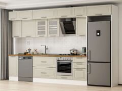 Alvinka 375X240 Cm Klasik Mebran Mutfak Dolabı Beyaz Beyaz Mb-E90S40S45-3