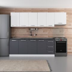 Minar 280 Cm Mutfak Dolabı Beyaz Antrasit 280-A10