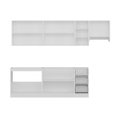 Minar 280 Cm Mutfak Dolabı Beyaz Antrasit 280-A10