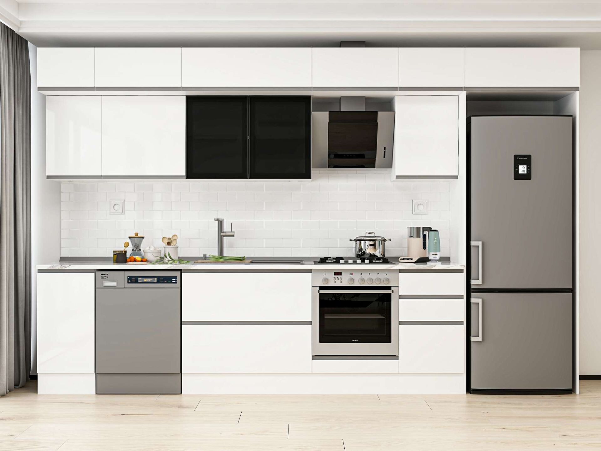 Alvinka 365X240 Cm High Gloss Mutfak Dolabı Mb-E80S40S45-3