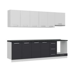 Minar 280 Cm Mutfak Dolabı Beyaz Antrasit 280-A11