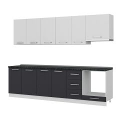 Minar 280 Cm Mutfak Dolabı Beyaz Antrasit 280-A11