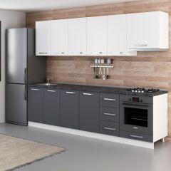 Minar 280 Cm Mutfak Dolabı Beyaz Antrasit 280-A11