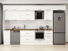 Alvinka 380X240 Cm Klasik Mebran Mutfak Dolabı Beyaz Beyaz Mb-E90S40S50-2