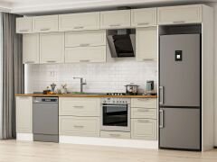 Alvinka 380X240 Cm Klasik Mebran Mutfak Dolabı Beyaz Beyaz Mb-E90S40S50-2