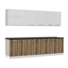 Minar 280 Cm Mutfak Dolabı Beyaz Dore 280-D1