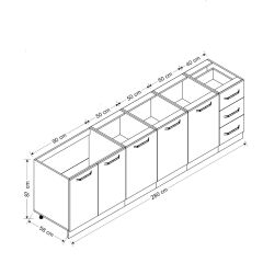 Minar 280 Cm Mutfak Dolabı Beyaz Dore 280-D1