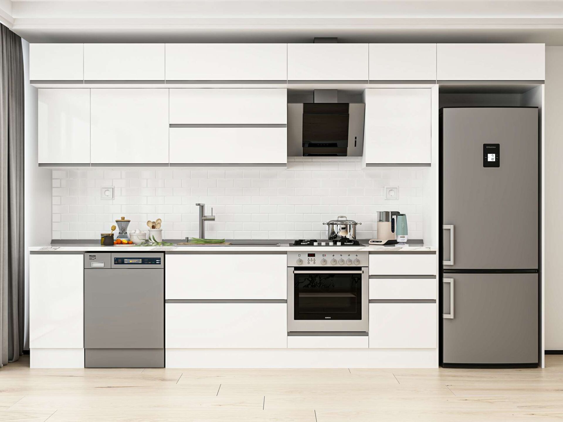 Alvinka 370X240 Cm High Gloss Mutfak Dolabı Mb-E80S40S50-2