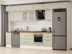 Alvinka 380X240 Cm Klasik Mebran Mutfak Dolabı Beyaz Beyaz Mb-E90S40S50-3