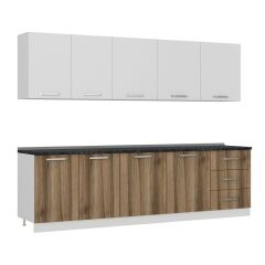 Minar 280 Cm Mutfak Dolabı Beyaz Dore 280-D2