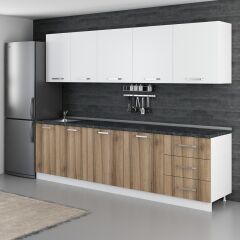 Minar 280 Cm Mutfak Dolabı Beyaz Dore 280-D2