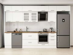 Alvinka 375X240 Cm Klasik Mebran Mutfak Dolabı Beyaz Beyaz Mb-E90S40S45-3 Mebran | Beyaz - Mdf