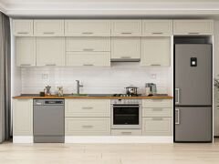 Alvinka 390X240 Cm Klasik Mebran Mutfak Dolabı Beyaz Beyaz Mb-E90S40S60-1