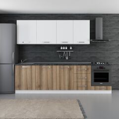 Minar 280 Cm Mutfak Dolabı Beyaz Dore 280-D3