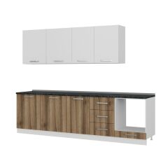 Minar 280 Cm Mutfak Dolabı Beyaz Dore 280-D3