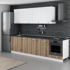 Minar 280 Cm Mutfak Dolabı Beyaz Dore 280-D3