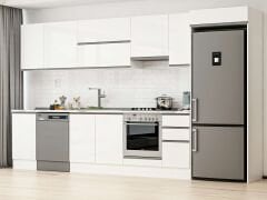 Alvinka 365X222 Cm High Gloss Mutfak Dolabı Mb-E80S45S40-1 High Gloss | Beyaz - Mdf