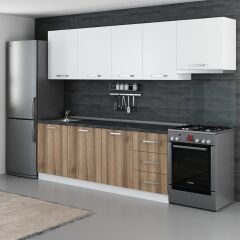 Minar 280 Cm Mutfak Dolabı Beyaz Dore 280-D4