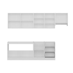 Minar 280 Cm Mutfak Dolabı Beyaz Dore 280-D4