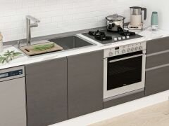 Alvinka 365X222 Cm High Gloss Mutfak Dolabı Mb-E80S45S40-1 High Gloss | Antrasit - Suntalam