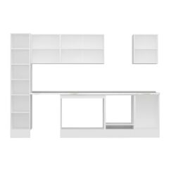 Alvinka 300X210 Cm Klasik Mebran Mutfak Dolabı Mb-E90B40S50-3 Mebran | Beyaz - Mdf