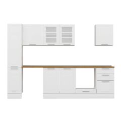 Alvinka 300X210 Cm Klasik Mebran Mutfak Dolabı Mb-E90B40S50-3 Mebran | Beyaz - Mdf