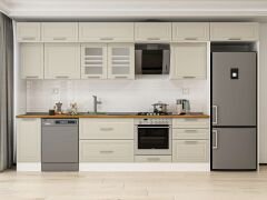 Alvinka 390X240 Cm Klasik Mebran Mutfak Dolabı Beyaz Beyaz Mb-E90S40S60-3