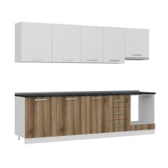 Minar 280 Cm Mutfak Dolabı Beyaz Dore 280-D5