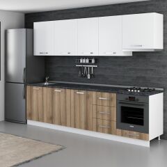 Minar 280 Cm Mutfak Dolabı Beyaz Dore 280-D5