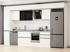 Alvinka 385X240 Cm High Gloss Mutfak Dolabı Mbb-E80B45S60-3 High Gloss | Beyaz - Suntalam
