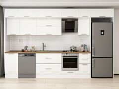 Alvinka 375X240 Cm Klasik Mebran Mutfak Dolabı Beyaz Beyaz Mb-E90S45S40-2