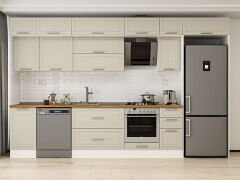 Alvinka 375X240 Cm Klasik Mebran Mutfak Dolabı Beyaz Beyaz Mb-E90S45S40-2