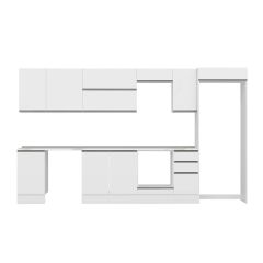 Alvinka 365X222 Cm High Gloss Mutfak Dolabı Mb-E80S45S40-2 High Gloss | Beyaz - Mdf